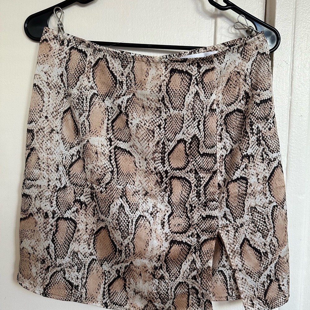 Salty Crew Tan and Brown Mini Pencil Skirt